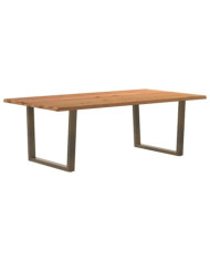 Table à manger avec bord naturel 220x120x74cm bois massif chêne | Mobilier & Déco