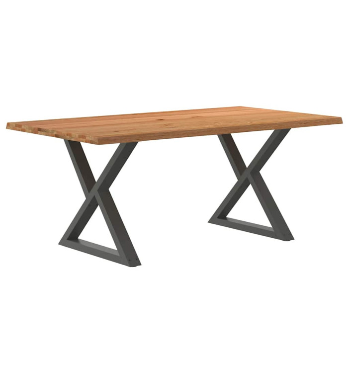 Table à manger avec bord vivant 180x100x74 cm bois massif chêne | Mobilier & Déco