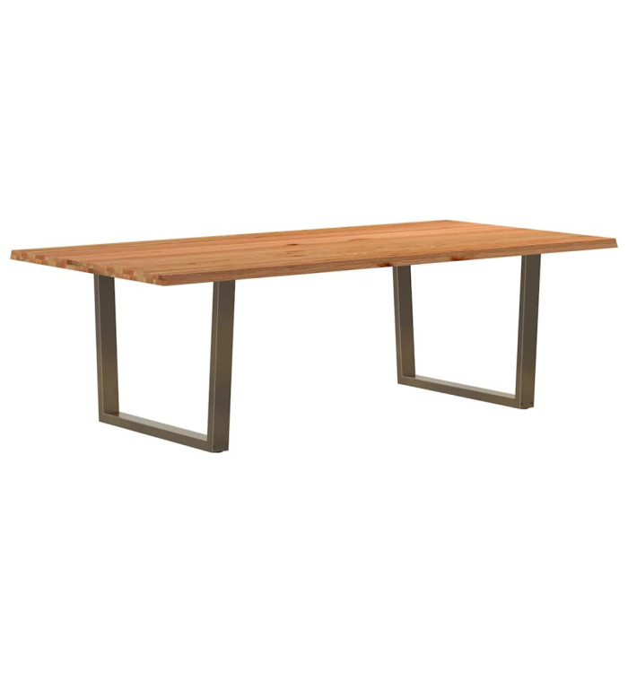 Table à manger avec bord naturel 240x120x74cm bois massif chêne | Mobilier & Déco