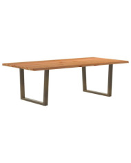 Table à manger avec bord naturel 240x120x74cm bois massif chêne | Mobilier & Déco
