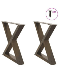 Pieds de table basse 2 pièces Acier naturel 50 x (42-43,3) cm Acier | Mobilier & Déco