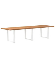 Table à manger avec bord naturel 320x100x74cm bois massif chêne | Mobilier & Déco