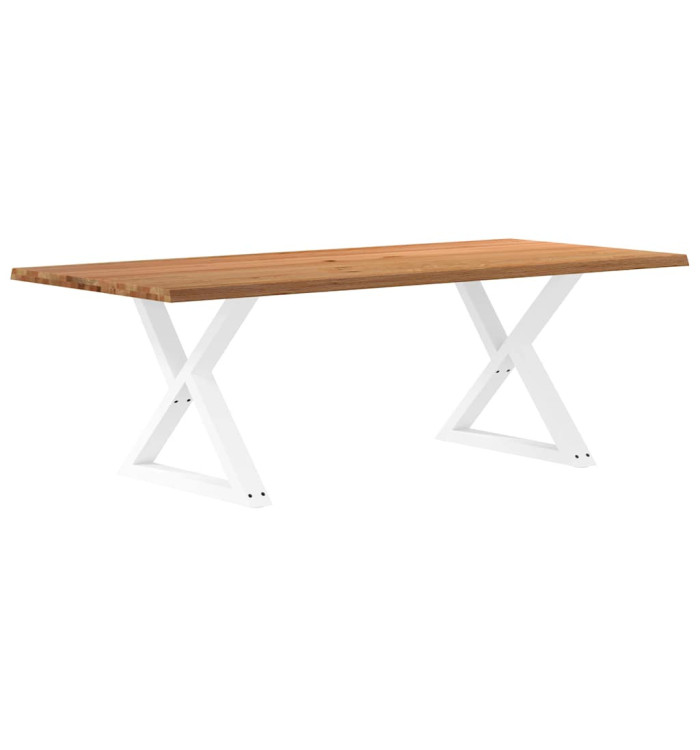 Table à manger avec bord vivant 220x100x74 cm bois massif chêne | Mobilier & Déco