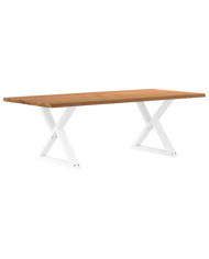 Table à manger avec bord vivant 220x100x74 cm bois massif chêne | Mobilier & Déco