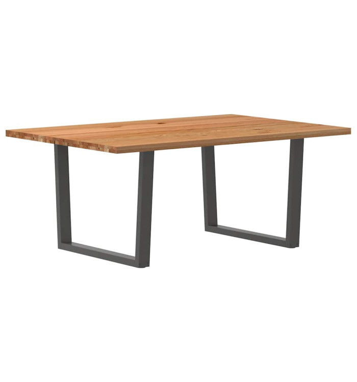 Table à manger avec bord naturel 180x100x74cm bois massif chêne | Mobilier & Déco