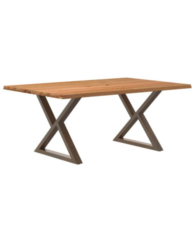 Table à manger avec bord vivant 180x100x74 cm bois massif chêne | Mobilier & Déco