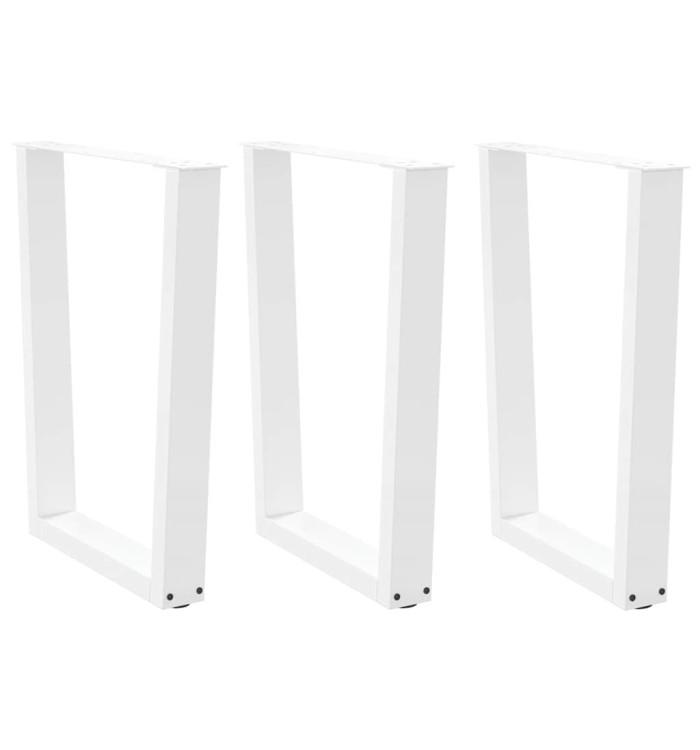Pieds de table à manger en forme de V, 3 pièces, blanc, 70 x (72-73,3) cm, acier | Mobilier & Déco