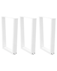 Pieds de table à manger en forme de V, 3 pièces, blanc, 70 x (72-73,3) cm, acier | Mobilier & Déco