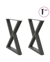 Pieds de table à manger 2 pièces Anthracite 70 x (72-73,3) cm Acier | Mobilier & Déco