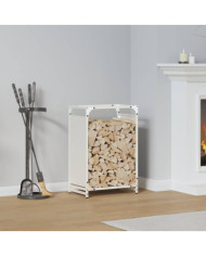 Portant de bois chauffage blanc 44x28x65 cm | Mobilier & Déco