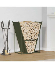 Portant de bois chauffage vert olive 69,5x35x81 cm | Mobilier & Déco