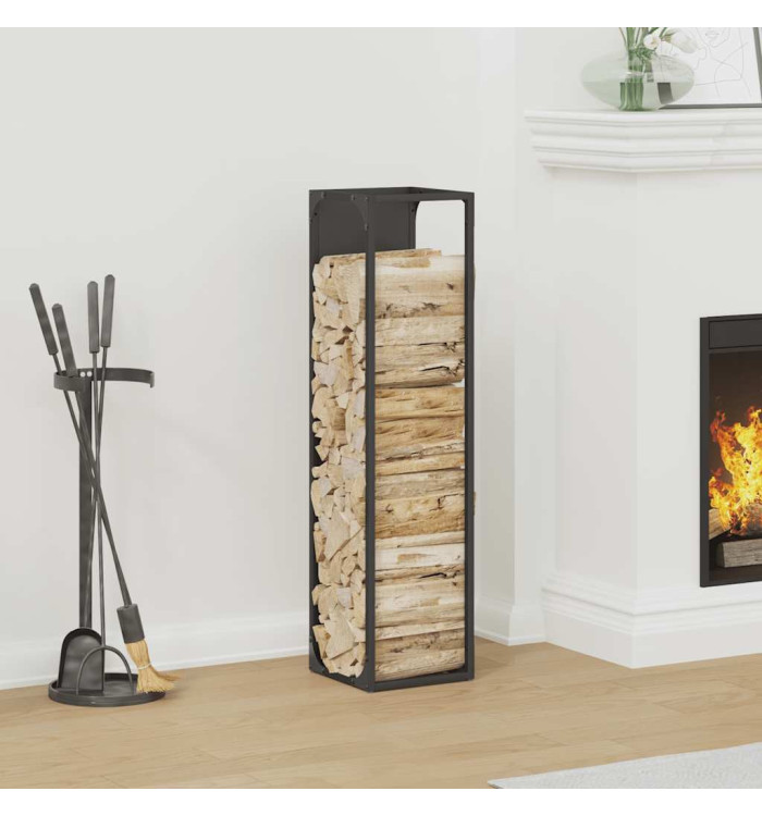 Portant de bois chauffage noir 25x25x100 cm | Mobilier & Déco