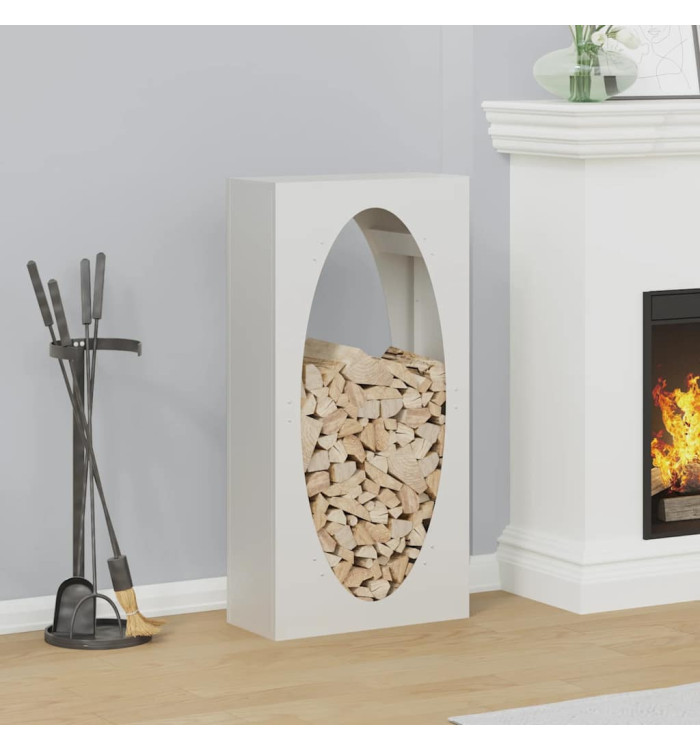 Portant de bois chauffage blanc 50x23x100 cm | Mobilier & Déco