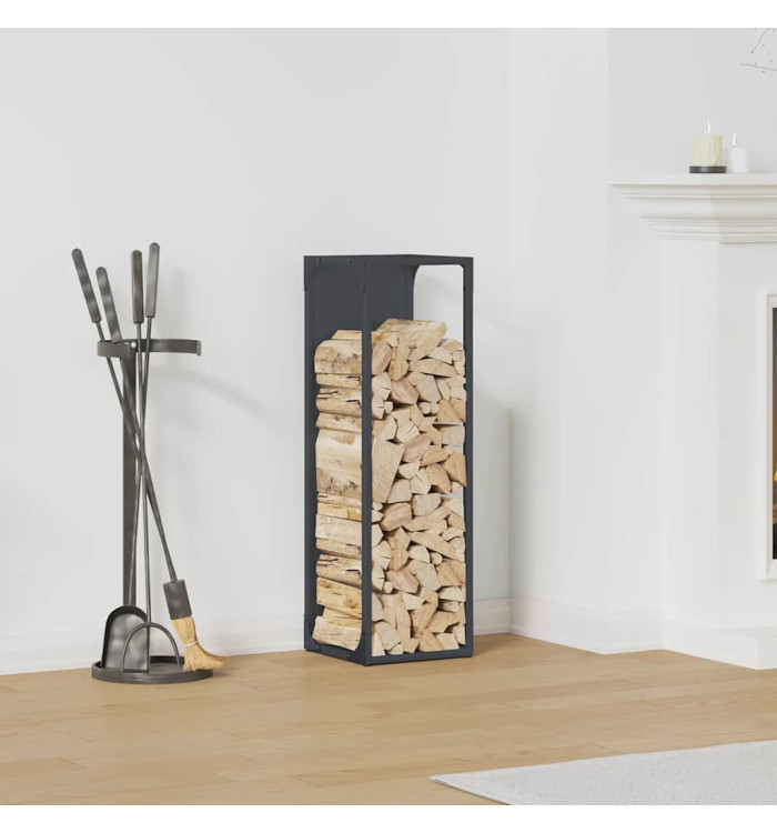 Portant de bois chauffage anthracite 25x25x80 cm | Mobilier & Déco