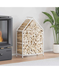 Portant de bois chauffage blanc 60x25x90 cm | Mobilier & Déco