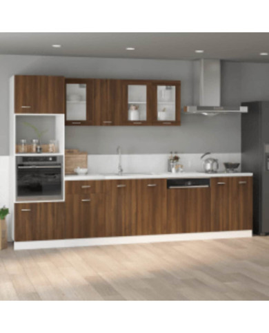 Armoire à micro-ondes "Lyon" Chêne marron 60x57x207 cm | Mobilier & Déco