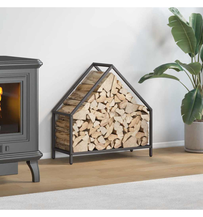 Portant de bois chauffage noir 60x25x60 cm | Mobilier & Déco