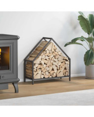 Portant de bois chauffage noir 60x25x60 cm | Mobilier & Déco