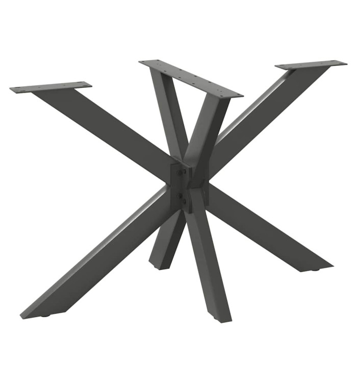 Pied de table à manger en forme d'araignée, anthracite, 120 x 68 x (72-73) cm, acier | Mobilier & Déco
