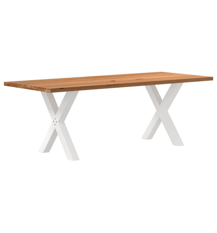 Table à manger marron clair bois de chêne massif rectangulaire | Mobilier & Déco