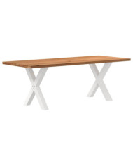 Table à manger marron clair bois de chêne massif rectangulaire | Mobilier & Déco