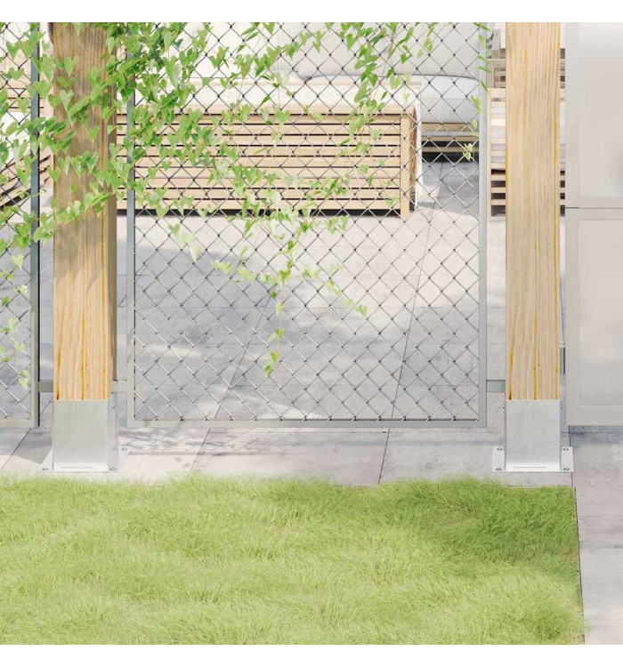 Bases de poteau carrées 12pcs argent 101x101 mm acier galvanisé | Mobilier & Déco