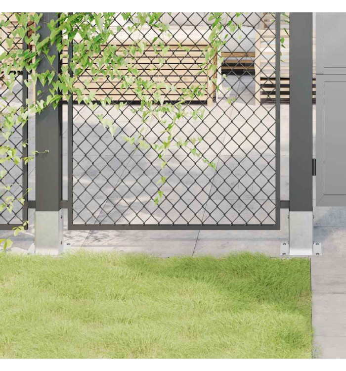 Bases de poteau carrées 12 pcs argent 91x91 mm acier galvanisé | Mobilier & Déco