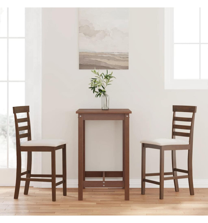 Tabourets de bar avec coussins 2 pcs marron bois massif d'hévéa | Mobilier & Déco