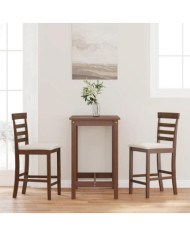 Tabourets de bar avec coussins 2 pcs marron bois massif d'hévéa | Mobilier & Déco