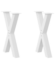 Pieds de table à manger en forme de X, 2 pièces, blanc, 60 x (72-73) cm, acier | Mobilier & Déco