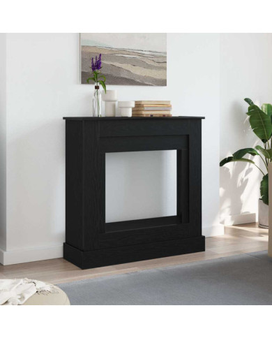 Cadre de cheminée chêne noir 90x30x90 cm bois d'ingénierie | Mobilier & Déco