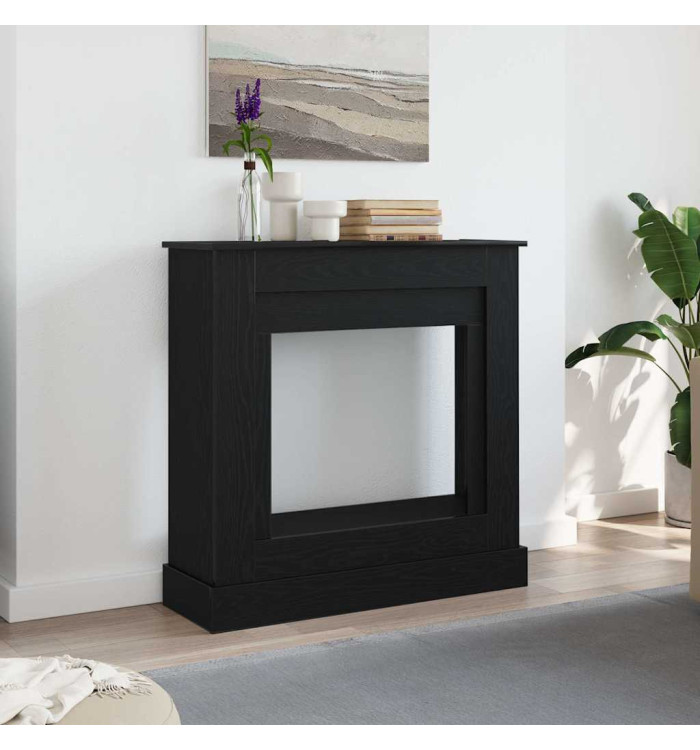 Cadre de cheminée chêne noir 90x30x90 cm bois d'ingénierie | Mobilier & Déco