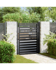 Portail de jardin verrouillable noir 100x120 cm aluminium | Mobilier & Déco