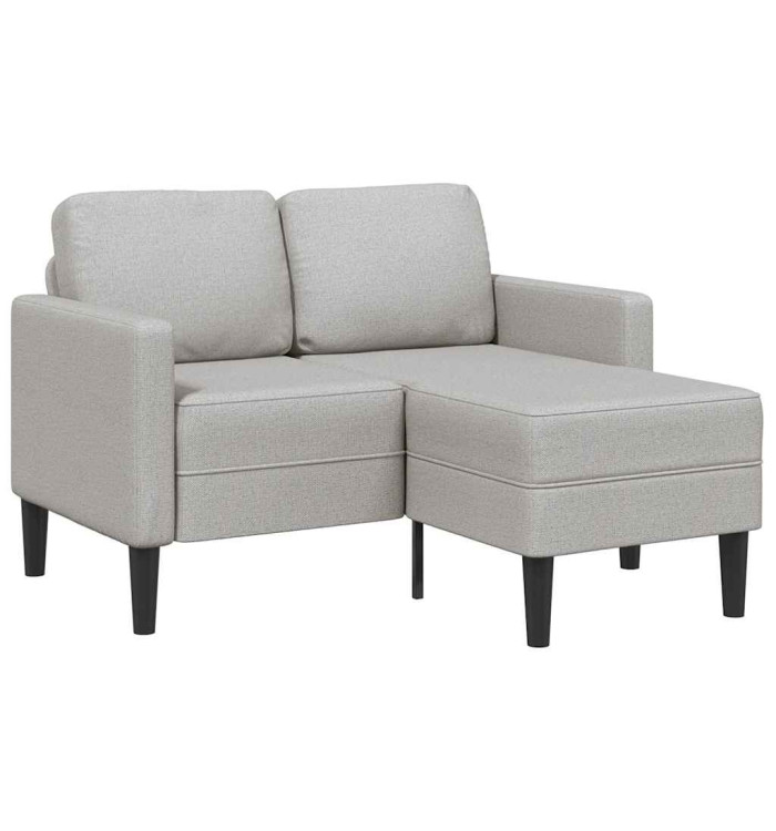 Canapé 2 places avec méridienne en L gris nuage 125 cm tissu | Mobilier & Déco