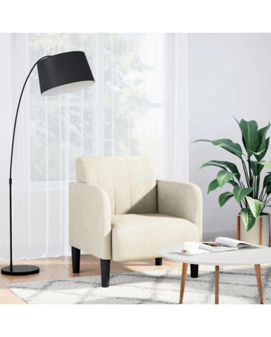 Fauteuil avec accoudoirs crème 54 cm velours | Mobilier & Déco