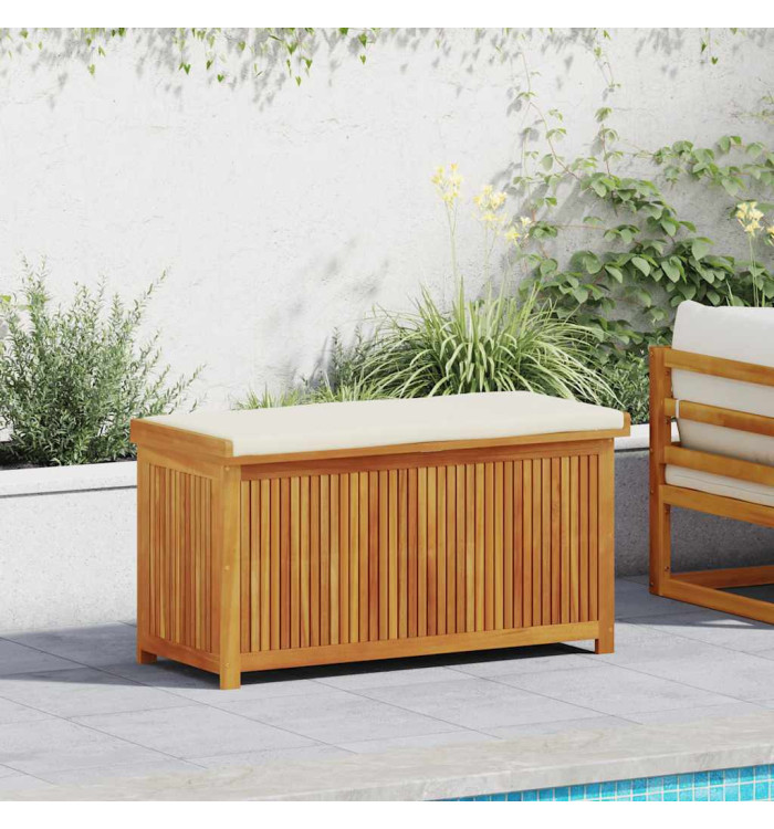 Boîte à coussins d'extérieur 113x50x60,5cm bois massif d'acacia | Mobilier & Déco