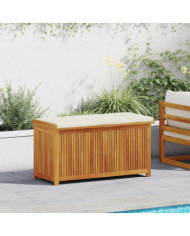 Boîte à coussins d'extérieur 113x50x60,5cm bois massif d'acacia | Mobilier & Déco