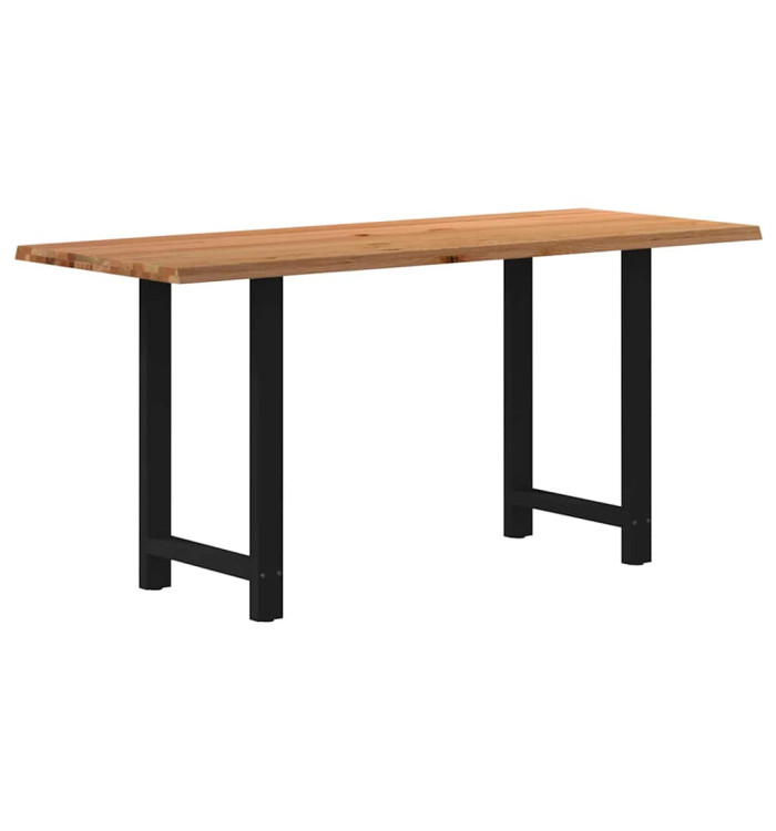 Table de bar rectangulaire en bois massif de chêne marron clair 200 x 80 x 92 cm | Mobilier & Déco