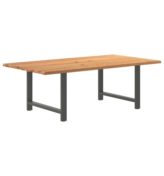 Table à manger marron clair bois de chêne massif rectangulaire | Mobilier & Déco
