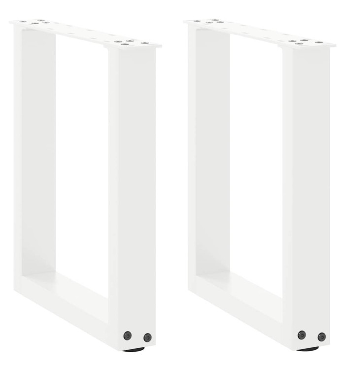 Pieds de table basse en U 2 pièces Blanc 28 x (42-43) cm Acier | Mobilier & Déco