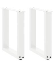 Pieds de table basse en U 2 pièces Blanc 28 x (42-43) cm Acier | Mobilier & Déco