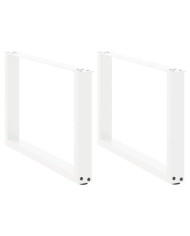 Pieds de table basse en U 2 pièces Blanc 60 x (42-43) cm Acier | Mobilier & Déco