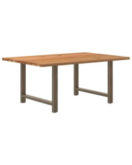 Table à manger marron clair bois de chêne massif rectangulaire | Mobilier & Déco