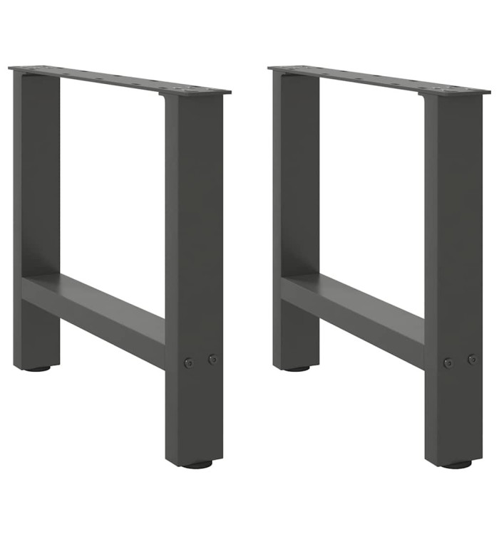 Pieds de table basse Anthracite 2 pièces 60 x (42-43) cm Acier | Mobilier & Déco
