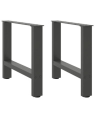 Pieds de table basse Anthracite 2 pièces 60 x (42-43) cm Acier | Mobilier & Déco