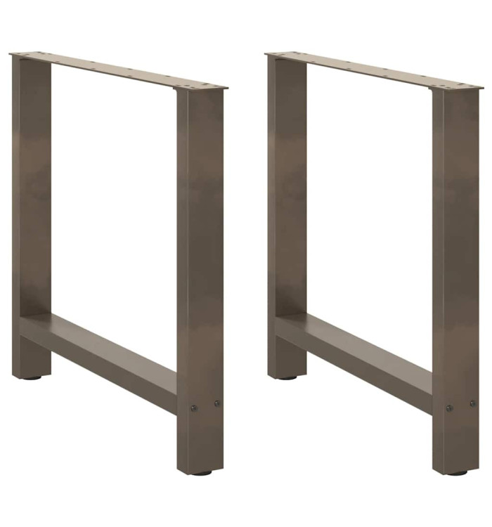 Pieds de table à manger en acier naturel 2 pièces 80 x (72-73) cm Acier | Mobilier & Déco