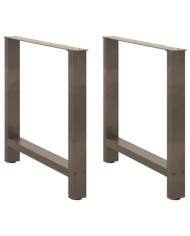 Pieds de table à manger en acier naturel 2 pièces 80 x (72-73) cm Acier | Mobilier & Déco