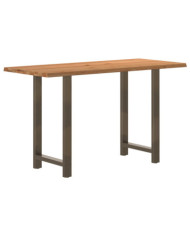 Table de bar rectangulaire en bois massif de chêne marron clair 180 x 80 x 112 cm | Mobilier & Déco