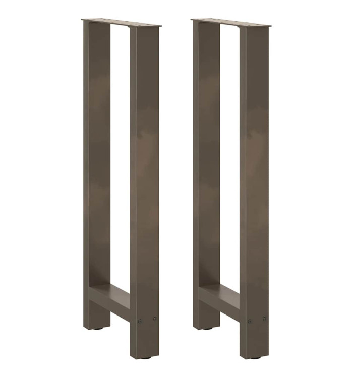 Pieds de table de bar en acier naturel 2 pièces 50 x (100-101) cm Acier | Mobilier & Déco