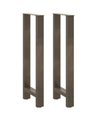Pieds de table de bar en acier naturel 2 pièces 50 x (100-101) cm Acier | Mobilier & Déco